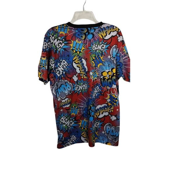 M698) Oh Snap! Drill Clothing Co Blue Comic Bubble Pop Art Graphic Tee Large - Picture 3 of 6